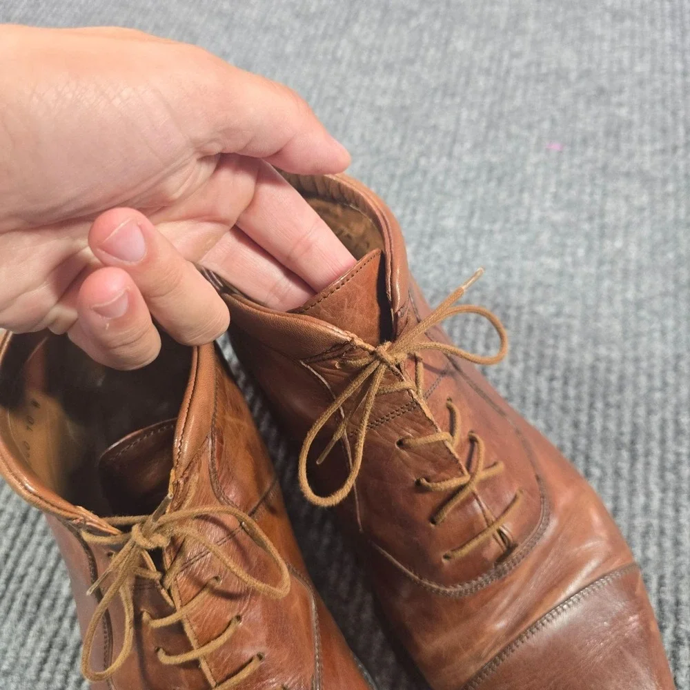 Johnston & Murphy Boots Mens Size 10W Brown Leather Chukka Ankle Cap Toe Italy